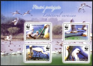 Romania 2006 WWF Birds Spoonbill S/S MNH