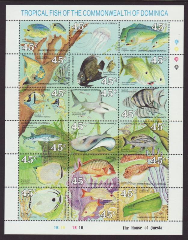 Dominica 1232 Fish Souvenir Sheet MNH VF