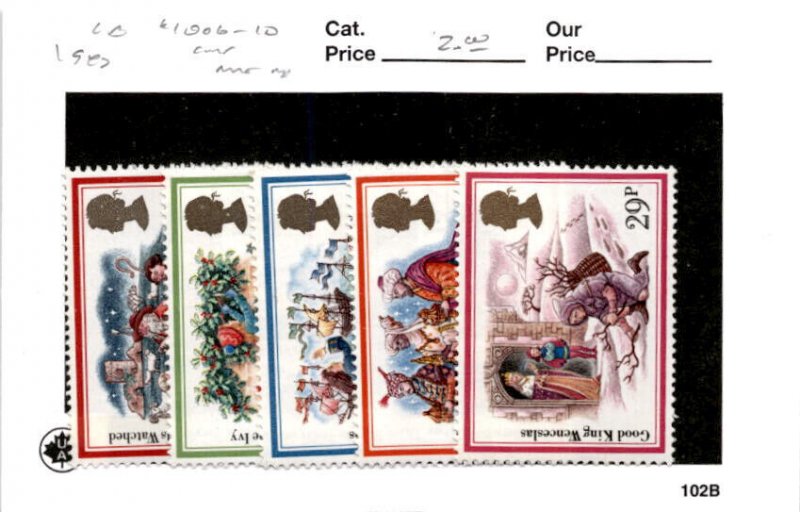 Great Britain, Postage Stamp, #1006-1010 Mint NH, 1982 Christmas (AC)