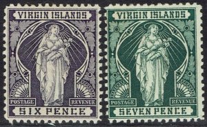 BRITISH VIRGIN ISLANDS 1899 ST URSULA 6D AND 7D