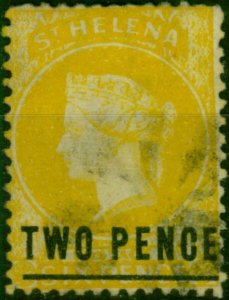 St Helena 1873 2d Yellow SG10 Type C Fine Used (2)