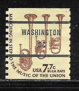 USA 1614a: 7.7c Horns, Washington, DC Precancel, used, F-VF