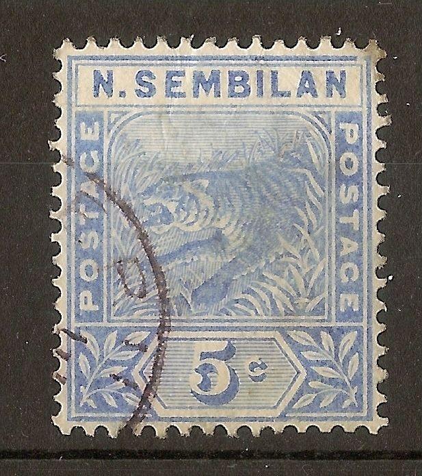 Negri Sembilan 1891 5c Tiger SG4 Fine Used Cat£48