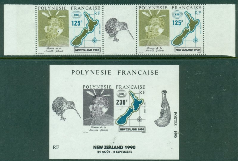 French Polynesia 1990 Tahiti Settlement Maps & Islands New Zealand Stamp Ex. ...