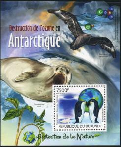 Burundi 1133 sheet,MNH. Aptenodytes forsteri penguins,2012