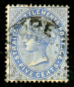 Straits Settlements, Scott #45, Used