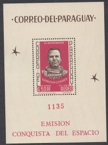 1965 PARAGUAY SPACE/ ASTRONAUT/ GORDON COOPER/ MERCURY PROJECT PERF S/S MNH VF