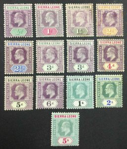 MOMEN: SIERRA LEONE SG #86-97,91w 1904-1905 MINT OG H £265 LOT #64441