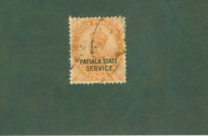 PATIALA INDIAN STATE O46 USED BIN $0.50