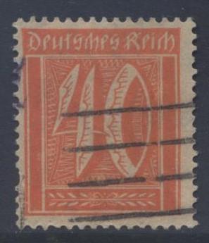 GERMANY. -Scott 142 - Definitives -1921 -VFU - Red Orange -Single 40pf Stamp
