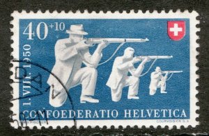 1950 Switzerland Sc #B195 - Semi Postal 40+10c - Marksmen & guns - Used Cv $11