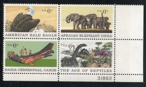 ALLY'S Plate Block Scott #1387-90 6c Natural History [4] MNH F/VF [W-48b LR]