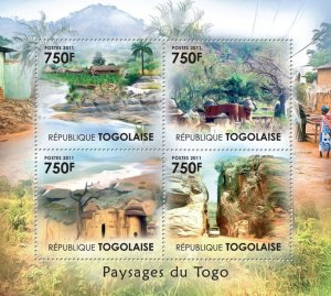 TOGO - 2011 - Landscapes of Togo - Perf 4v Sheet - Mint Never Hinged