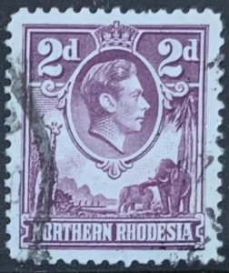 NORTHERN RHODESIA 1938 2d PURPLE USED SG33