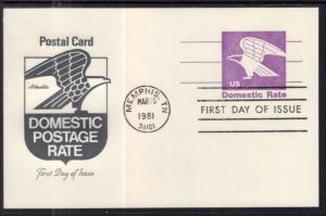 US UX88 Eagle Postal Card Artmaster U/A FDC