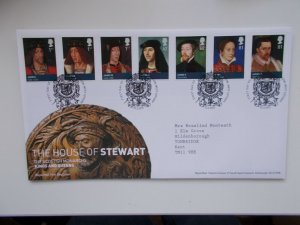 2010 The House of Stewart Set on First Day Cover Linlithgow, West Lothian SHS