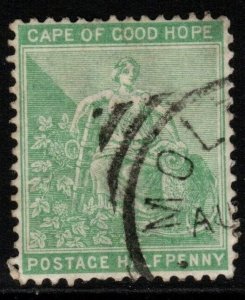 CAPE OF GOOD HOPE SG61 1896 ½d YELLOW-GREEN USED