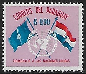 Paraguay # 571 - UN & Paraguay Flags - MNH  -{BRN2}