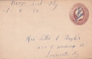 1888 Berrys Lick to Louisville, KY Manuscript canx (57613)