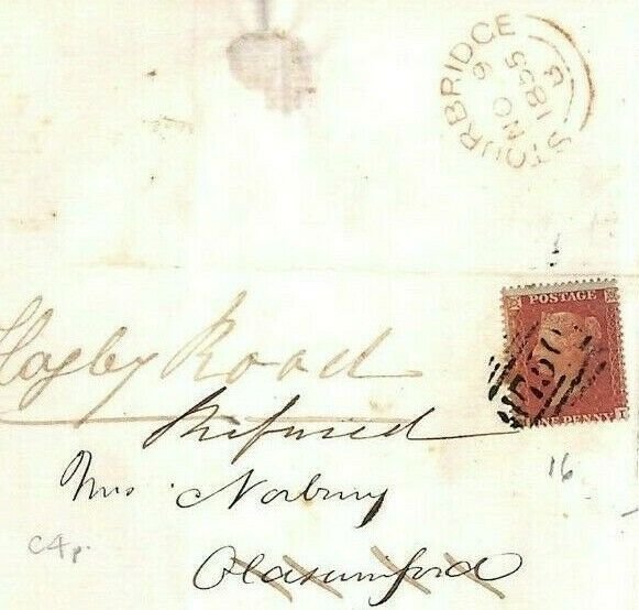 GB WORCS Superb SG.21 Cover STOURBRIDGE *Refused* 1855 RETURNED LETTER MS3558