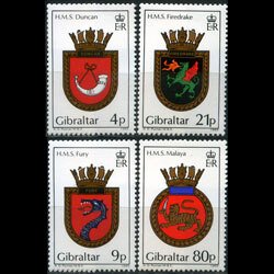 GIBRALTAR 1985 - Scott# 474-7 Navy Crests Set of 4 NH