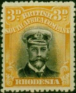 Rhodesia 1918 3d Black & Yellow SG259 Fine LMM (4)