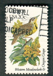 1989A Oregon Birds and Flowers used single - bullseye perf 11.25 x 11