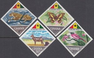 GHANA Sc 315-8.1 CPL MNH SET of 4 IMPERF with VARIOUS WILDLIFE