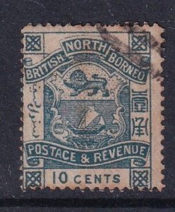 North Borneo 1887 Sc 43 Coat of Arms 10c cto