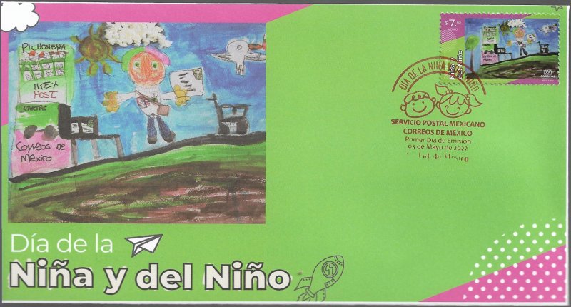 J) 2022 MEXICO, BOYS AND GIRL'S DAY, FDC