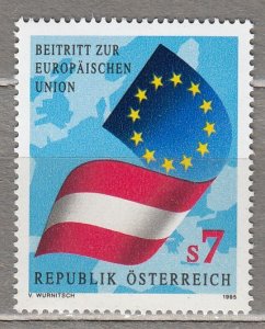 AUSTRIA OSTERREICH 1995 Membership in EU MNH(**) Sc 1667 Mi 2146 #HS448