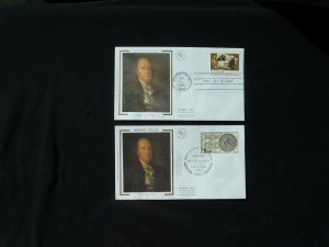 US Bicentennial Benjamin Franklin joint issue x2 FDC France USA 1983 (ref 44546)