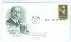 US 1195 1962 Charles Evans Hughes, pencil address, crease