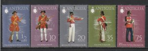 1973 Antigua - Sc 307-11 - MH VF - 5 single - Military Uniforms