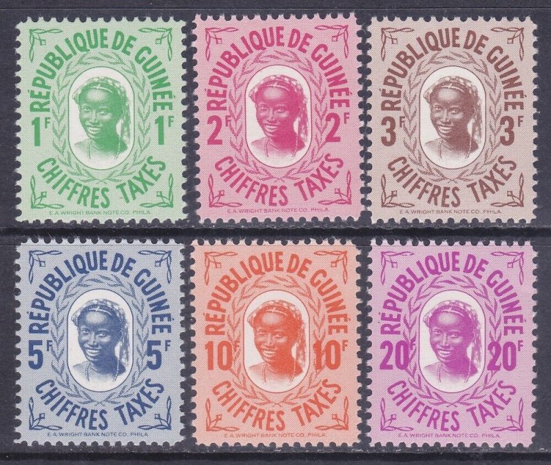 Guinea Guinee J36-41 MNH 1959 Complete Postage Due Set Very Fine