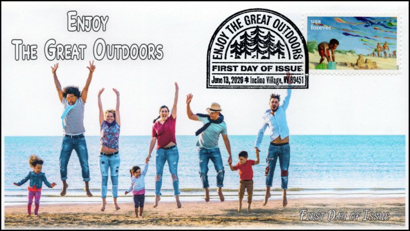 20-106, 2020, Enjoy the Great Outdoors, Pictorial Postmark, First Day Cover, Bea