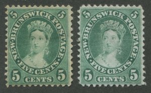 NEW BRUNSWICK #8a MINT, 2 SHADES