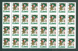 Denmark. Elleore 1972. Local. Christmas Sheet MNH. Ship Lion,Crown,. Perforated.