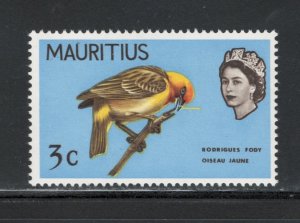 Mauritius 1965 Queen Elizabeth II & Rodriguez Fody 3c Scott # 328 MH