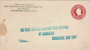 U.S. THE FIRST NATIONAL BANK & TRUST CO, Ulster Co, N.Y Pre Paid Cover Ref 47751