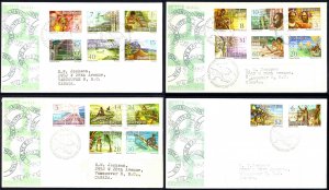 Papua New Guinea Sc# 369-388 FDC complete set on 4 covers 1973-1974 Definitives