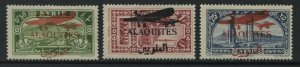 Alaouites 1929 Airmails overprinted 50¢ to 25 piastres mint o.g.