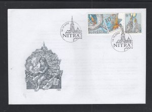 Slovakia #419 (2002 Stamp Day issue) with label on unaddressed FDC