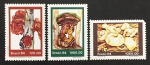 Brazil 1984 #1955-7, Local Mushrooms, MNH.