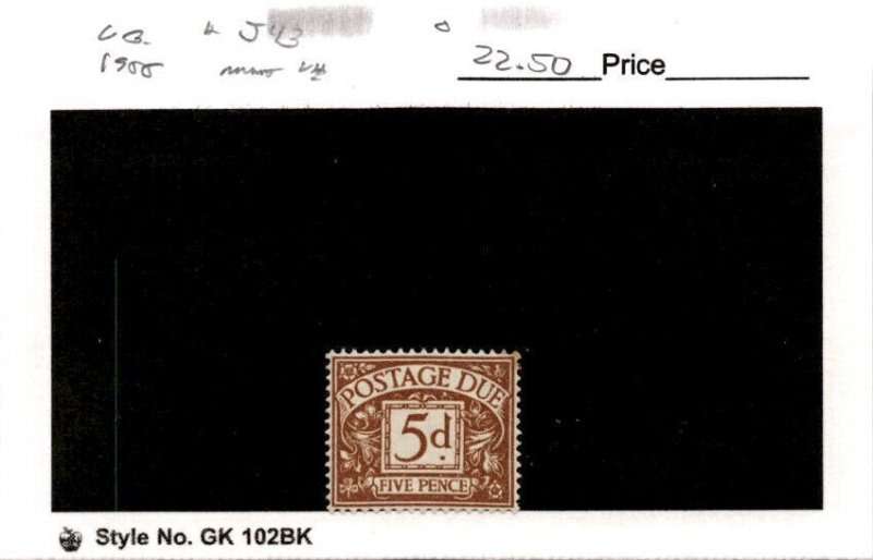 Great Britain, Postage Stamp, #J43 Mint LH, 1955 Postage Due (AB)