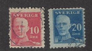 Sweden SC#142-143 Used F-VF SCV$14.50...fill a spot...