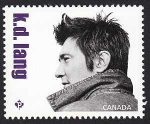 K.D. LANG = COUNTRY ARTISTS = stamp from SS Canada 2014 #2765e MNH