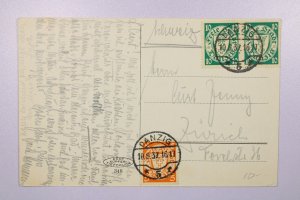 Germany (Danzig) 1937 Card to Zurich - L39652