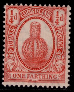 TURKS & CAICOS ISLANDS GV SG154, ¼ rose-red, NH MINT.