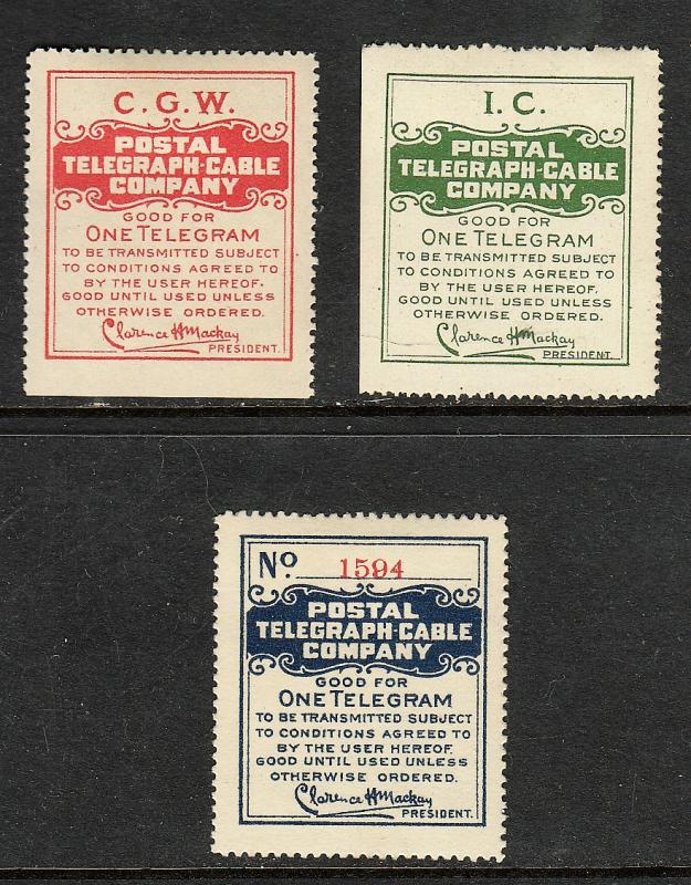 US MH Telegraph Stamps